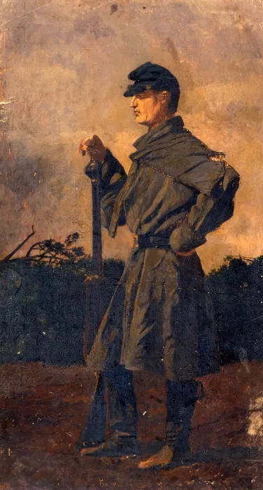 Framed Print : The Civil War, camp sentry, Rappahannock Station, Virginia, by Edwin Forbes, January 18, 1864