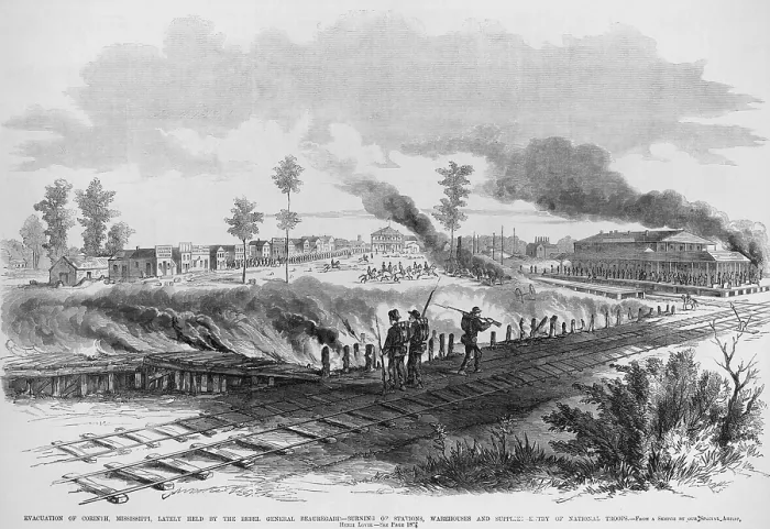 Framed Print : US Civil War, Corinth, Mississippi. Union troops entered Corinth on May 30, 1862, to find Confederates had already evacuated to Tupalo, Mississippi Framed Print : US Civil War, Corinth, Mississippi. Union troops entered Corinth on May 30, 1862, to find Confederates had already evacuated to Tupalo, Mississippi