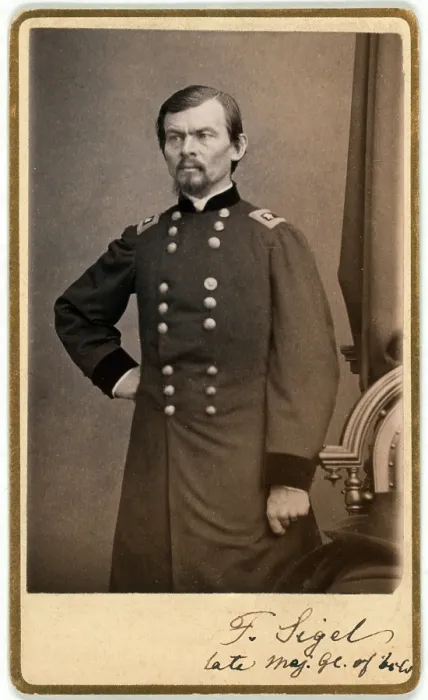 Framed Print : The Civil War. Major General Franz Sigel, carte de visite signed by Sigel, ca. 1862 - 1865. Mathhew Brady Studio Framed Print : The Civil War. Major General Franz Sigel, carte de visite signed by Sigel, ca. 1862 - 1865. Mathhew Brady Studio