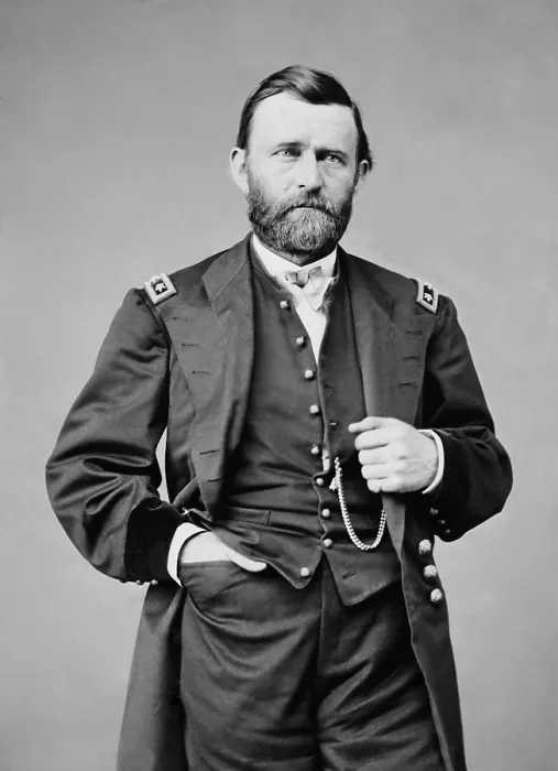 Framed Print : US Civil War. Major General Ulysses S. Grant. Photograph by Mathew Brady, c. 1864 (BSLOC_2018_10_27)