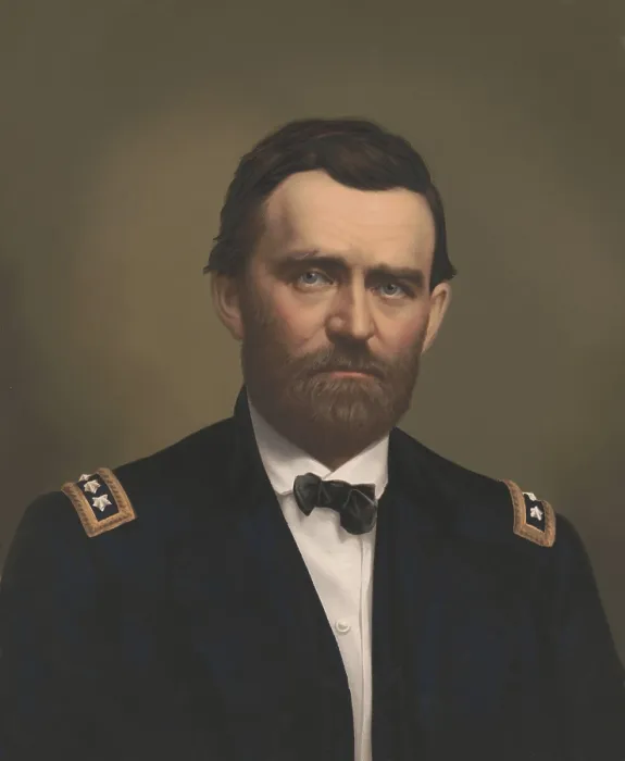 Framed Print : US Civil War. Major General Ulysses S. Grant. 1866 chromolithograph after a portrait photograph, of 1864-66 (BSLOC_2018_10_28)