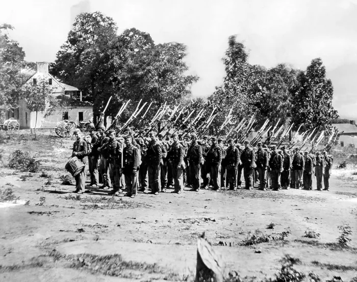 Framed Print : Civil War: Mathew B. Brady photograph of Union soldiers, c. 1860's.. Courtesy: CSU Archives / Everett Collection Framed Print : Civil War: Mathew B. Brady photograph of Union soldiers, c. 1860's.. Courtesy: CSU Archives / Everett Collection