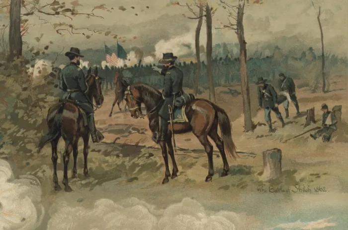 Framed Print : US Civil War. Memorial poster, Grant from West Point to Appomattox, by Thure de Thulstrup, 1885 Framed Print : US Civil War. Memorial poster, Grant from West Point to Appomattox, by Thure de Thulstrup, 1885