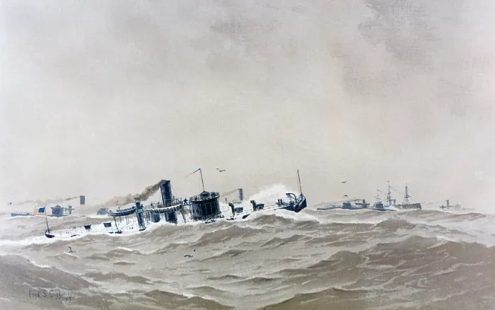 Framed Print : CIVIL WAR MONITORS AT SEA, by Fred S. Cozzens, 1893 Framed Print : CIVIL WAR MONITORS AT SEA, by Fred S. Cozzens, 1893
