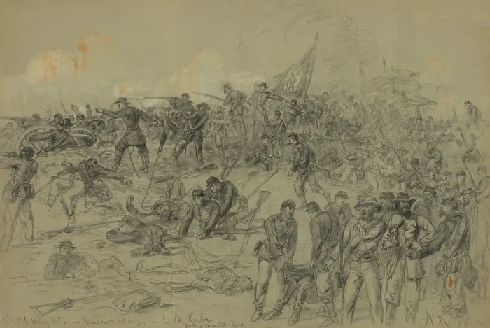 Framed Print : US Civil War. The Overland Campaign, Battle of Cold Harbor, June 3, 1863