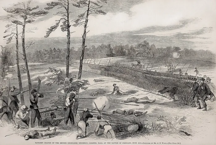 Framed Print : US Civil War, Peninsula Campaign, April-August, 1862. Battle of Fair Oaks / Battle of Seven Pines