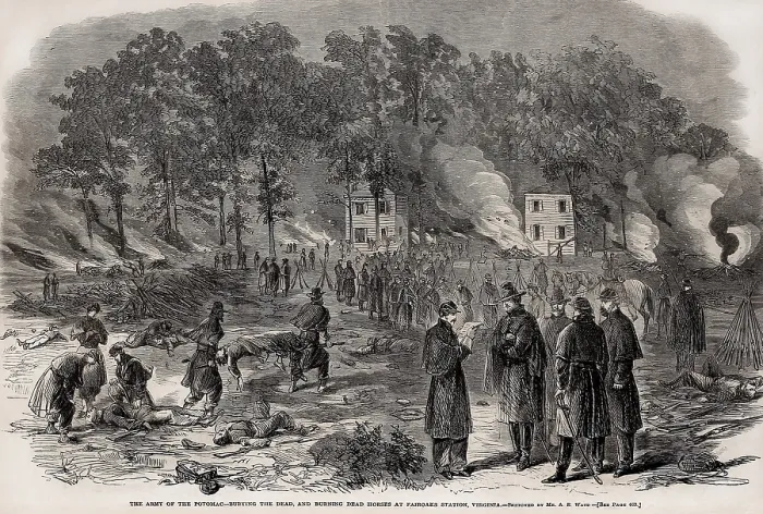 Framed Print : US Civil War, Peninsula Campaign, April-August, 1862. Scene on June 3rd, 1862, after the Battle of Fair Oaks /  Battle of Seven Pines