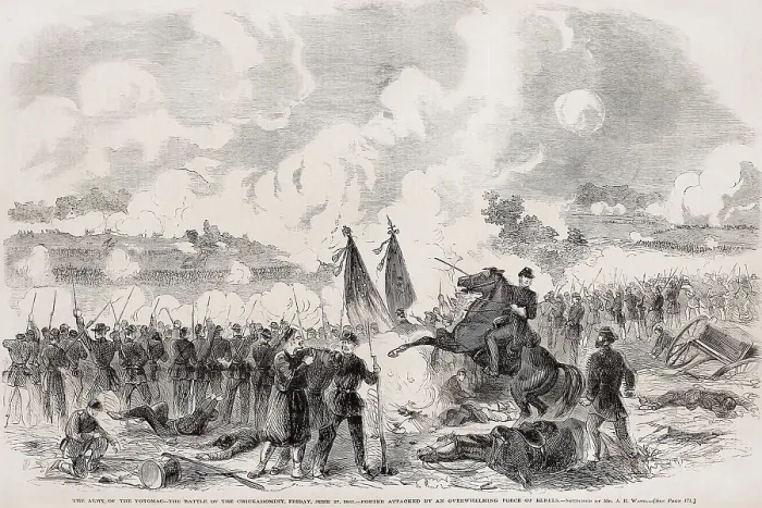 Framed Print : US Civil War, Peninsula Campaign, Seven Days Battles, June 25-July 1, 1862. The Battle of Chickahominy, Friday, June 27, 1862