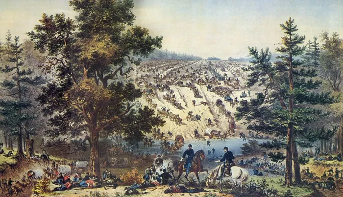 Framed Print : US Civil War, Peninsula Campaign, Seven Days Battles, June 25-July 1, 1862. The Army of the Potomac retreats from the Battle of Savage's Station, June 29