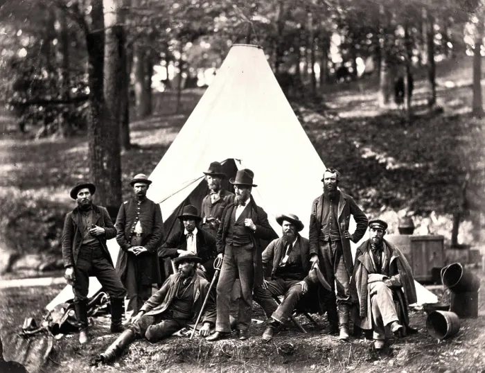 Framed Print : The Civil War, Scouts and guides to the Army of the Potomac, photograph by Alexander Gardner, 1862
