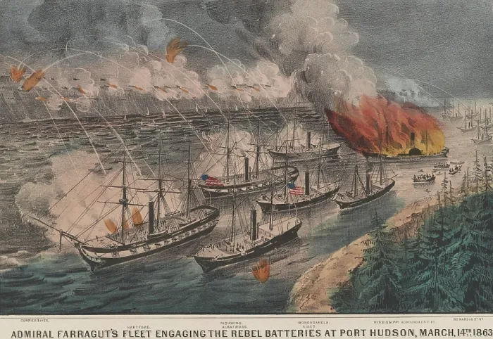 Framed Print : US Civil War, Siege of Port Hudson on the Mississippi River, May 8-July 9, 1863. US Civil War, Siege of Port Hudson on the Mississippi River, 1863