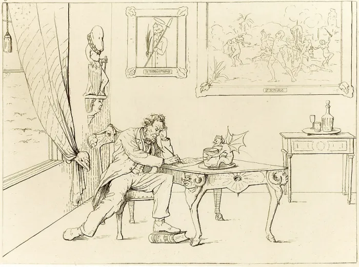 Framed Print : The Civil War. A Southern View, a depiction of President Abraham Lincoln as the devil, writing the Emancipation Proclamation while trampling the U.S Framed Print : The Civil War. A Southern View, a depiction of President Abraham Lincoln as the devil, writing the Emancipation Proclamation while trampling the U.S