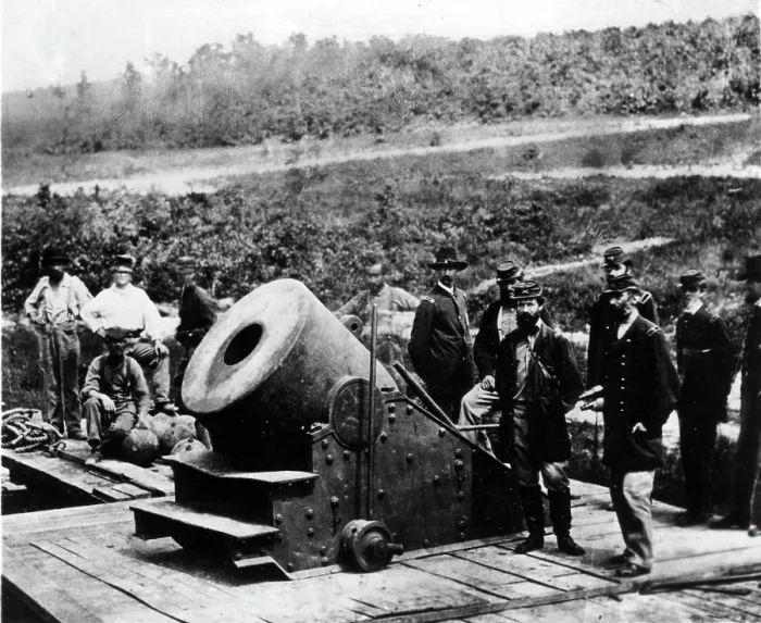 Framed Print : CIVIL WAR-The Dictator, a1 13-inch mortar in front of Petersburg.. Courtesy: CSU Archives  /  Everett Collection