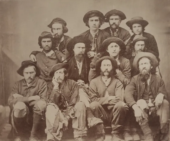 Framed Print : US Civil War Union officers who escaped from Confederate prison, Camp Sorghum, at Columbia, S.C. in the fall of 1864. A first group of three escaped on Nov