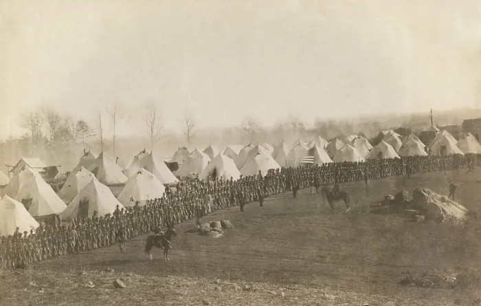 Framed Print : US Civil War. Union troops drill at the camp of the 5th Vermont Regiment Volunteers, at Camp Griffin, Langley, Virginia, 1861 or 1862 Framed Print : US Civil War. Union troops drill at the camp of the 5th Vermont Regiment Volunteers, at Camp Griffin, Langley, Virginia, 1861 or 1862