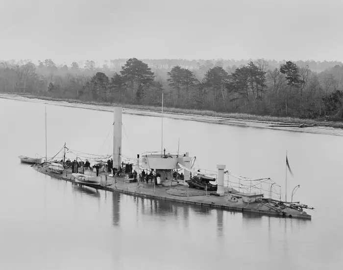 Framed Print : US Civil War, USS Casco, was a light draft monitor designed for service on the Mississippi River