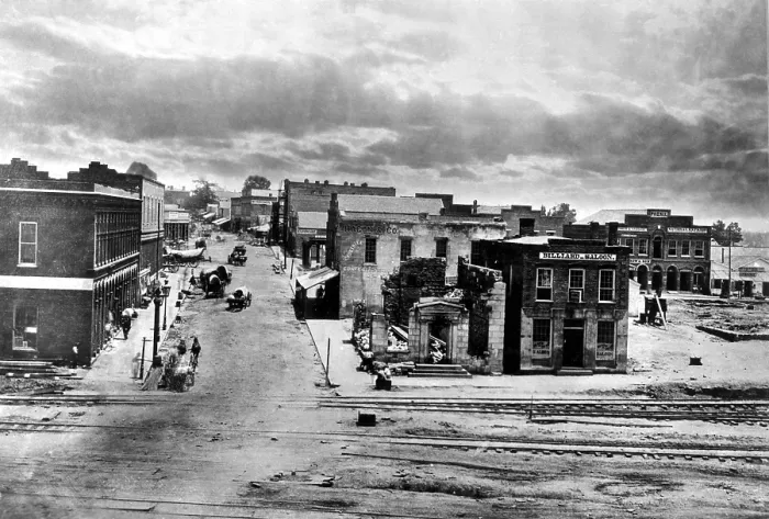 Framed Print : CIVIL WAR-View of Atlana after Sherman's departure.. Courtesy: CSU Archives  /  Everett Collection
