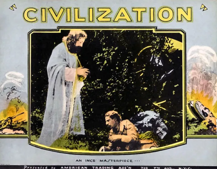 Framed Print : CIVILIZATION, left: George Fisher on lobbycard, 1916 Framed Print : CIVILIZATION, left: George Fisher on lobbycard, 1916