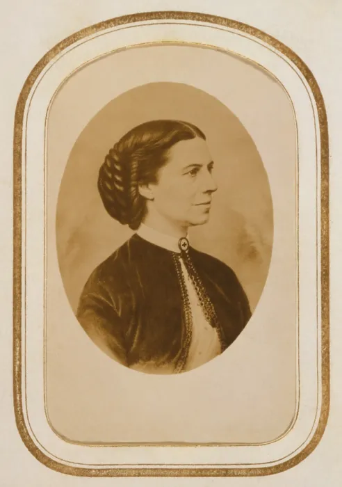 Framed Print : Clara Barton (1821-1912), at the end of the U.S. Civil War, during which she lead nursing efforts for wounded Union troops. 1865