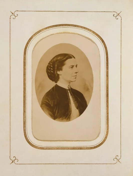 Framed Print : Clara Barton (1821-1912), at the end of the U.S. Civil War, during which she lead nursing efforts for wounded Union troops. 1865 Framed Print : Clara Barton (1821-1912), at the end of the U.S. Civil War, during which she lead nursing efforts for wounded Union troops. 1865