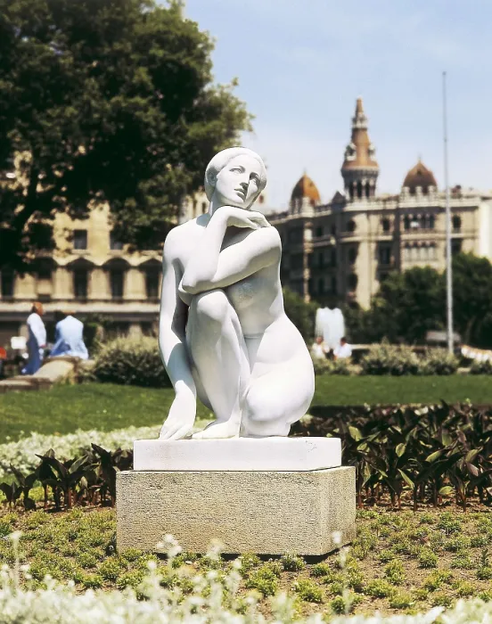 Framed Print : CLARA i AYATS, Josep (1878-1958). The Goddess. 1908-1910. SPAIN. Barcelona. Catalonia Square. Another copy is located at the City Hall. Noucentisme. Sculpture on marble