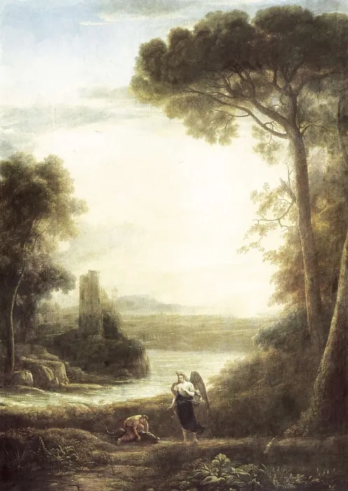 Framed Print : Claude Lorrain (1600-1682). Landscape with the Archangel Raphael and Tobias. ca. 1637 - ca. 1639. Baroque art. Oil on canvas. SPAIN. Madrid. Prado Museum Framed Print : Claude Lorrain (1600-1682). Landscape with the Archangel Raphael and Tobias. ca. 1637 - ca. 1639. Baroque art. Oil on canvas. SPAIN. Madrid. Prado Museum