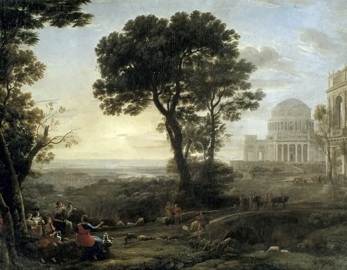 Framed Print : Claude Lorrain (1600-1682). View of Delphi with Procession. 1650. Classicism. Oil on canvas. ITALY. Rome. Doria Pamphili Gallery. AISA / Everett Collection (37190)**US SALES ONLY** Framed Print : Claude Lorrain (1600-1682). View of Delphi with Procession. 1650. Classicism. Oil on canvas. ITALY. Rome. Doria Pamphili Gallery. AISA / Everett Collection (37190)**US SALES ONLY**