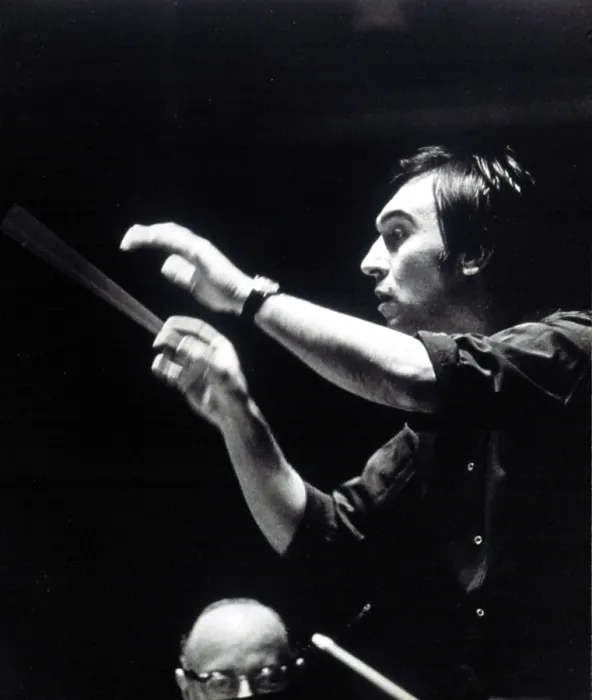 Framed Print : CLAUDIO ABBADO, conducting the Boston Symphony Orchestra for the TV series, 'Evening At Symphony, ' 1974.. Courtesy: CSU Archives / Everett Collection Framed Print : CLAUDIO ABBADO, conducting the Boston Symphony Orchestra for the TV series, 'Evening At Symphony, ' 1974.. Courtesy: CSU Archives / Everett Collection