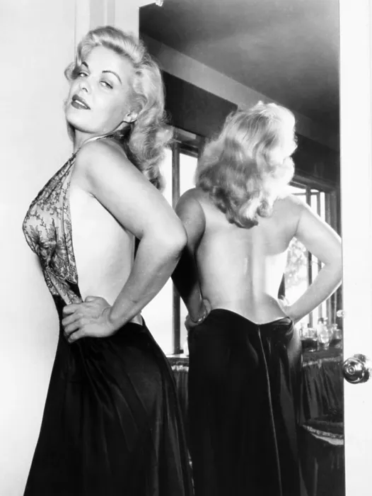 Framed Print : Cleo Moore at home posing for photographers, 1955