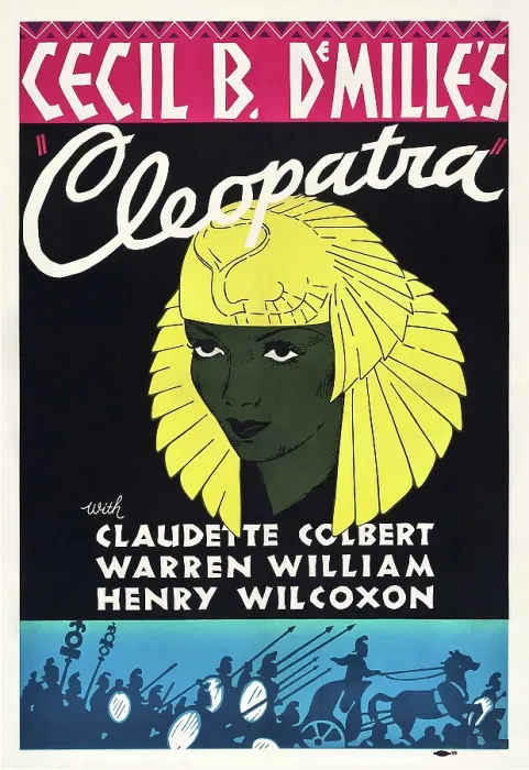 Framed Print : CLEOPATRA, Claudette Colbert on poster art, 1934