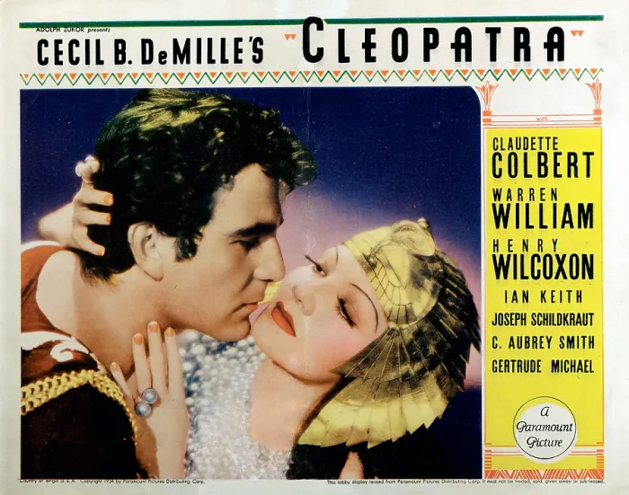 Framed Print : CLEOPATRA, US lobbycard, from left: Henry Wilcoxon (as Marc Antony), Claudette Colbert (as Cleopatra), 1934 Framed Print : CLEOPATRA, US lobbycard, from left: Henry Wilcoxon (as Marc Antony), Claudette Colbert (as Cleopatra), 1934