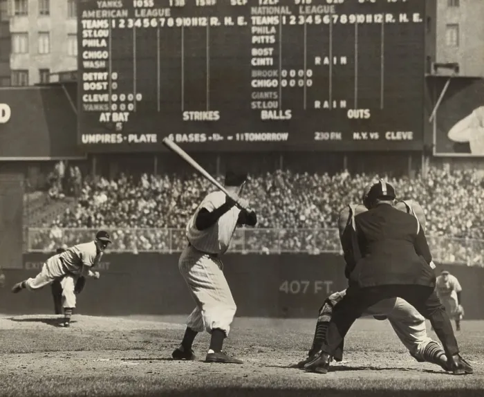 Framed Print : Cleveland Indians, Bob Feller, pitching to New York Yankees Joe DiMaggio. April 30, 1946. Frankie Hayes was catching, and the umpire is Eddie Rommel Framed Print : Cleveland Indians, Bob Feller, pitching to New York Yankees Joe DiMaggio. April 30, 1946. Frankie Hayes was catching, and the umpire is Eddie Rommel
