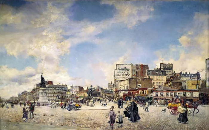 Framed Print : Clichy Palace in Paris (Place Clichy a Parigi), by Giovanni Boldini, 1874, 19th century, oil on canvas, 60 x 98 cm - Private collection. Whole artwork view Framed Print : Clichy Palace in Paris (Place Clichy a Parigi), by Giovanni Boldini, 1874, 19th century, oil on canvas, 60 x 98 cm - Private collection. Whole artwork view