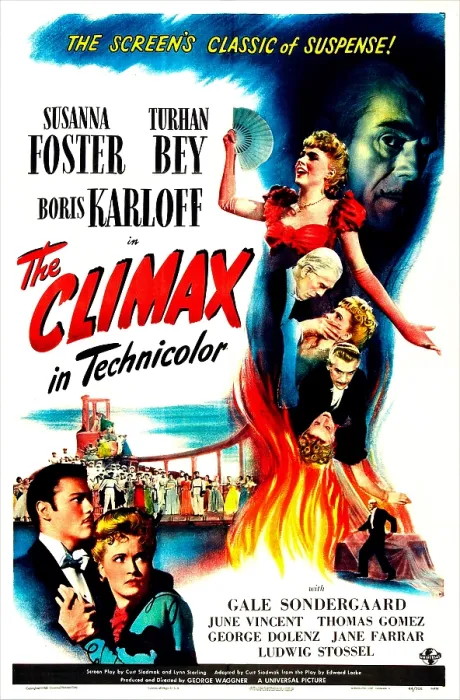Framed Print : THE CLIMAX, US poster, bottom left from left: Turhan Bey, Susanna Foster, 1944 Framed Print : THE CLIMAX, US poster, bottom left from left: Turhan Bey, Susanna Foster, 1944