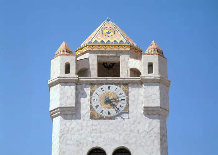 Framed Print : Clock, Death Valley Ranch Chimes Tower, Death Valley Junction, Ca. 1928