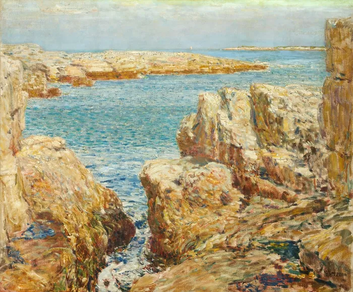 Framed Print : COAST SCENE, ISLES OF SHOALS, by Childe Hassam, 1901, American painting, oil on canvas