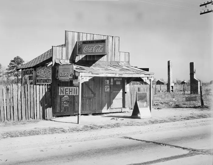 Framed Print : Coca-Cola shack in Alabama, photograph by Walker Evans, December, 1935