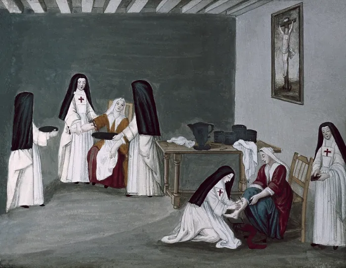 Framed Print : COCHIN, Louise Madeleine (1686-1767). The Abbey of Port Royal des Champs. Caring for the Sick. ca. 1709 - 1710. Engraving. FRANCE. Versailles. National Museum of Versailles Framed Print : COCHIN, Louise Madeleine (1686-1767). The Abbey of Port Royal des Champs. Caring for the Sick. ca. 1709 - 1710. Engraving. FRANCE. Versailles. National Museum of Versailles