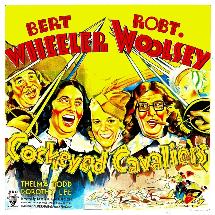 Framed Print : COCKEYED CAVALIERS, from left: Bert Wheeler, Thelma Todd, Robert Woolsey, 1934