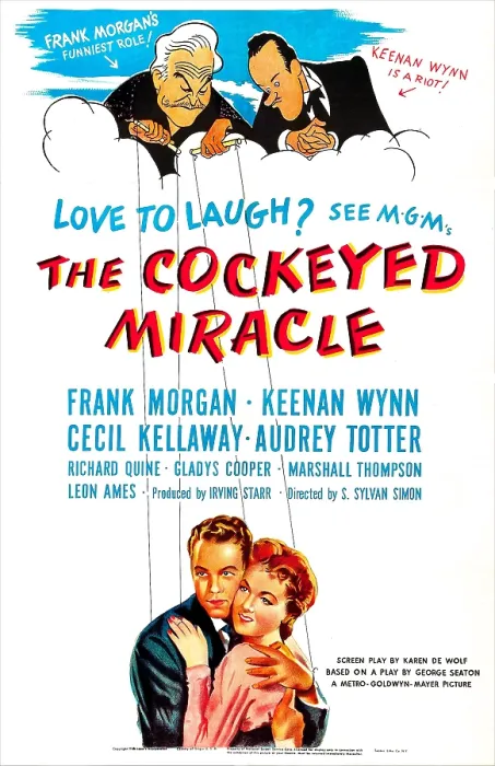 Framed Print : THE COCKEYED MIRACLE, US poster, top from left: Frank Morgan, Keenan Wynn, bottom from left: Richard Quine, Audrey Totter, 1946