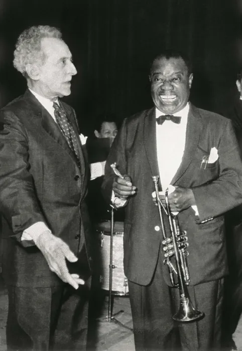 Framed Print : COCTEAU, Jean (1889-1963); ARMSTRONG, Louis (1900-1971). Portrait of Louis Armstrong with Jean Cocteau. AISA / Everett Collection**US SALES ONLY**