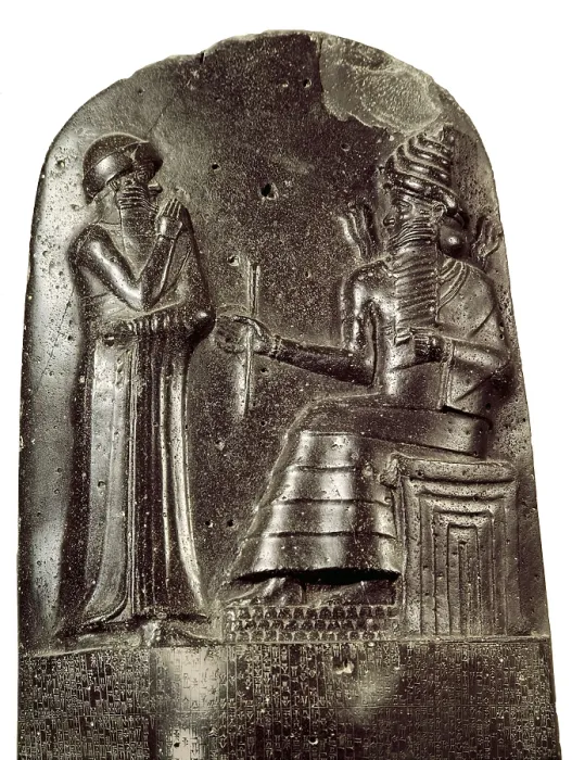 Framed Print : Code of Hammurabi. ca. 1750 BC. List of the laws adopted by King Hammurabi. Babylonian art. Old Babylonian period. Relief on rock. FRANCE. Paris. Louvre Museum