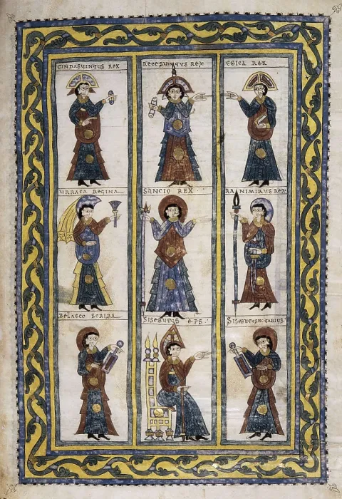 Framed Print : Codex Aemilianensis. 992-994. Council of Hispanic bishops during the Visigothic domination. Mozarabic art. Miniature Painting. SPAIN. San Lorenzo de El Escorial
