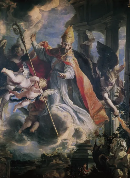 Framed Print : COELLO, Claudio (1642-1693). The Triumph of Saint Augistine. 1664. Baroque art. Oil on canvas. SPAIN. Madrid. Prado Museum