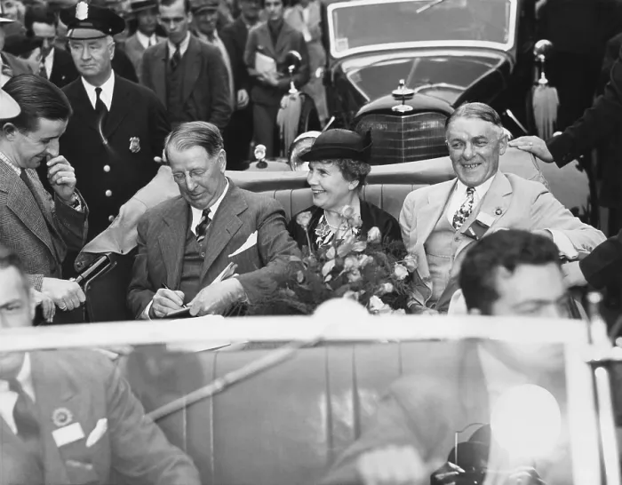 Framed Print : Col. Frank Knox, Republican VP candidate campaigning against President Franklin Roosevelt in 1936
