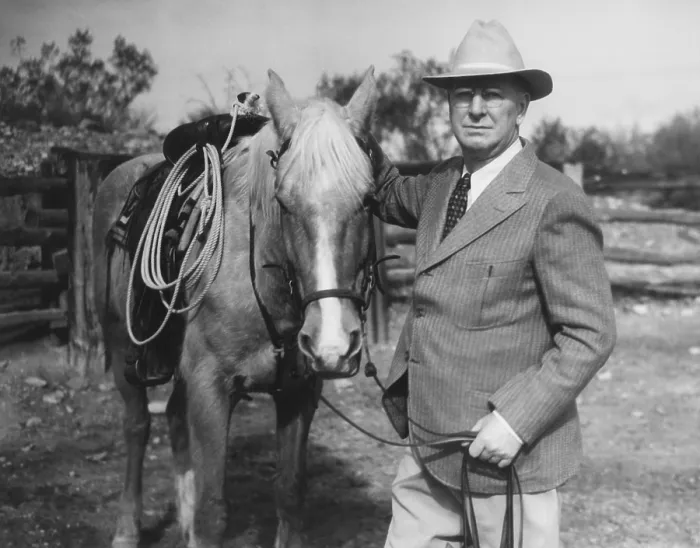 Framed Print : Col. Frank Knox, former Roughrider and World War 1 officer in 1936. He was vacationing before the Republican National Convention