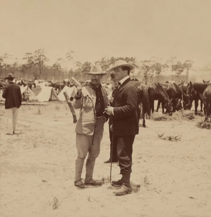 Framed Print : Col. Theodore Roosevelt and Richard Harding Davis in Tampa, Florida, June 1898