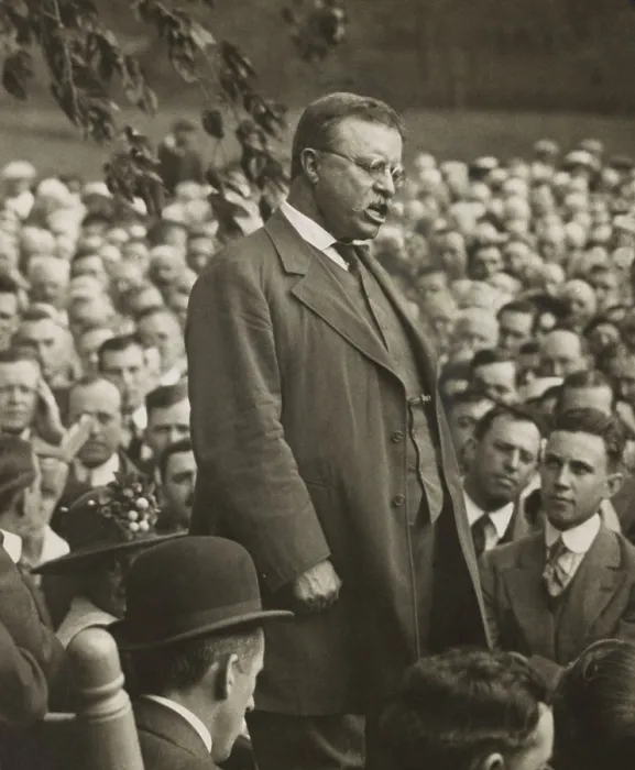 Framed Print : Col. Theodore Roosevelt stumping for a fellow politician, c. 1912-15. Location unidentified (BSLOC_2017_8_74)