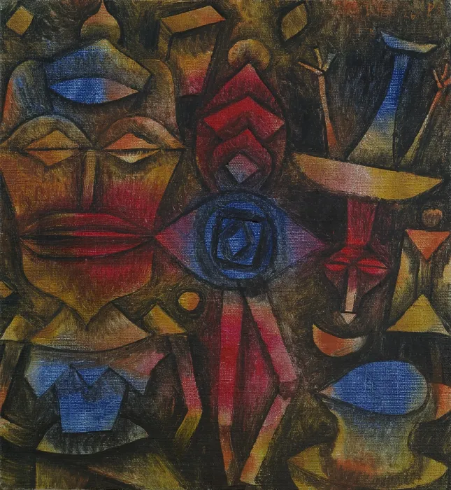 Framed Print : COLLECTION OF FIGURINES, by Paul Klee, 1926, Swiss painting, oil on canvas. Humanoid figures with unnaturalistic shapes and disproportioned features suggesting primitive art Framed Print : COLLECTION OF FIGURINES, by Paul Klee, 1926, Swiss painting, oil on canvas. Humanoid figures with unnaturalistic shapes and disproportioned features suggesting primitive art