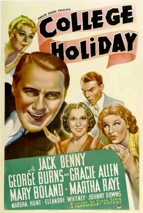 Framed Print : COLLEGE HOLIDAY, from left: Mary Boland, Jack Benny, Gracie Allen, George Burns, Martha Raye, 1936